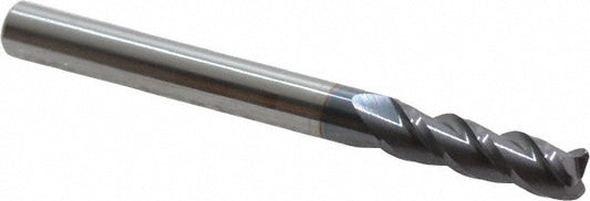 Accupro 08483463 Corner Radius End Mill 3/16" Dia, 5/8" LOC, 0.03" Radius, 3 Flutes, Solid Carbide