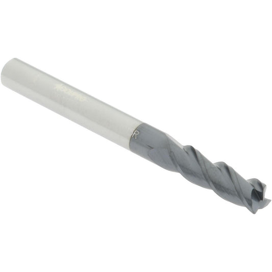 Accupro 08483505 Corner Radius End Mill 1/4" Dia, 3/4" LOC, 0.015" Radius, 3 Flutes, Solid Carbide