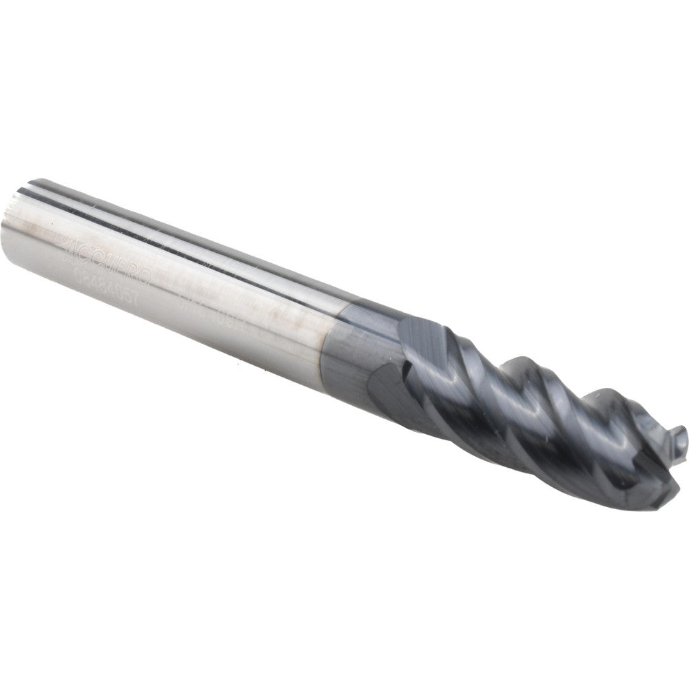 Accupro 08484057 Corner Radius End Mill 5/16" Dia, 3/4" LOC, 0.09" Radius, 4 Flutes, Solid Carbide