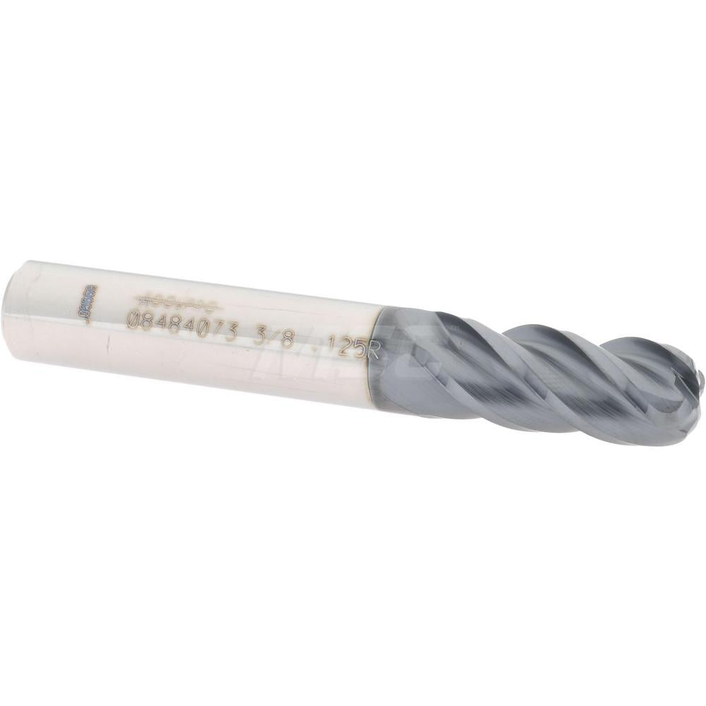 Accupro 08484073 Corner Radius End Mill 3/8" Dia, 7/8" LOC, 1/8" Radius, 4 Flutes, Solid Carbide