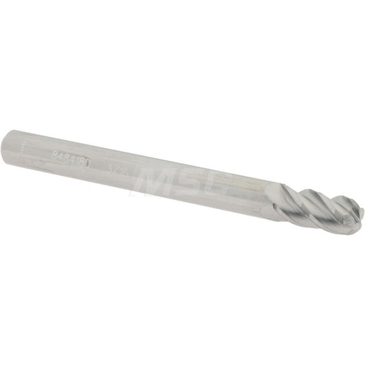 Accupro 08484180 Corner Radius End Mill 3/16" Dia, 3/8" LOC, 0.06" Radius, 4 Flutes, Solid Carbide