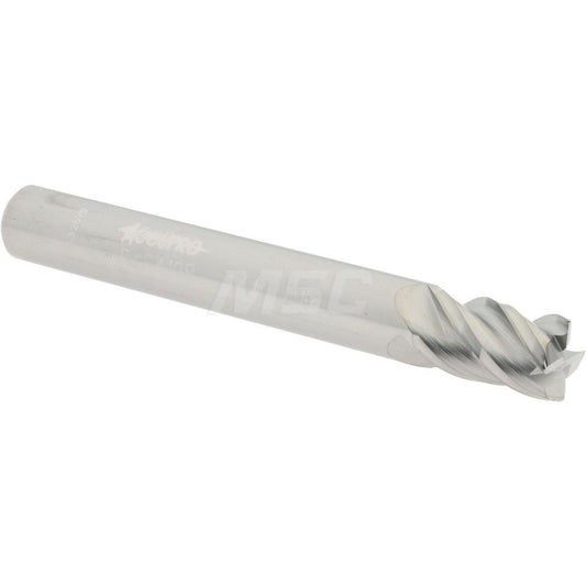 Accupro 08484198 Corner Radius End Mill 1/4" Dia, 3/8" LOC, 0.01" Radius, 4 Flutes, Solid Carbide