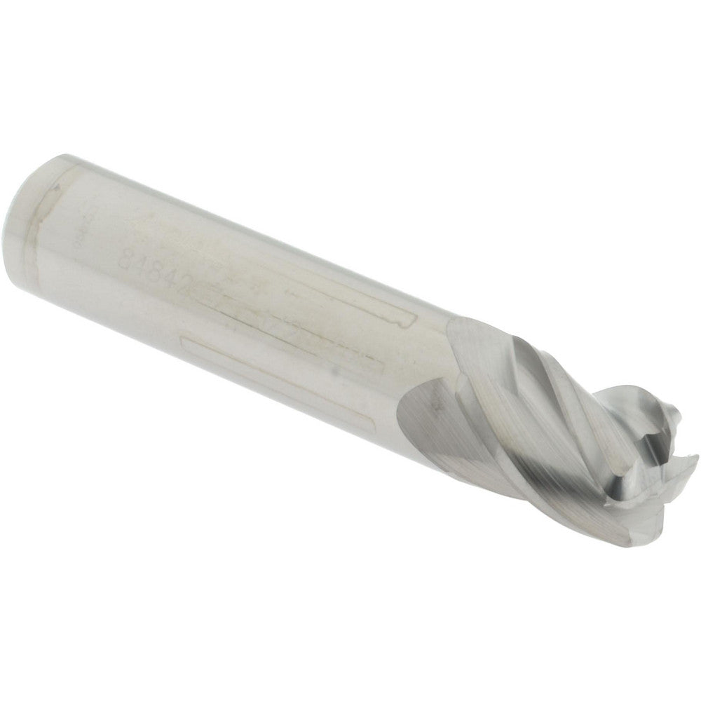 Accupro 08484297 Corner Radius End Mill 1/2" Dia, 5/8" LOC, 0.09" Radius, 4 Flutes, Solid Carbide