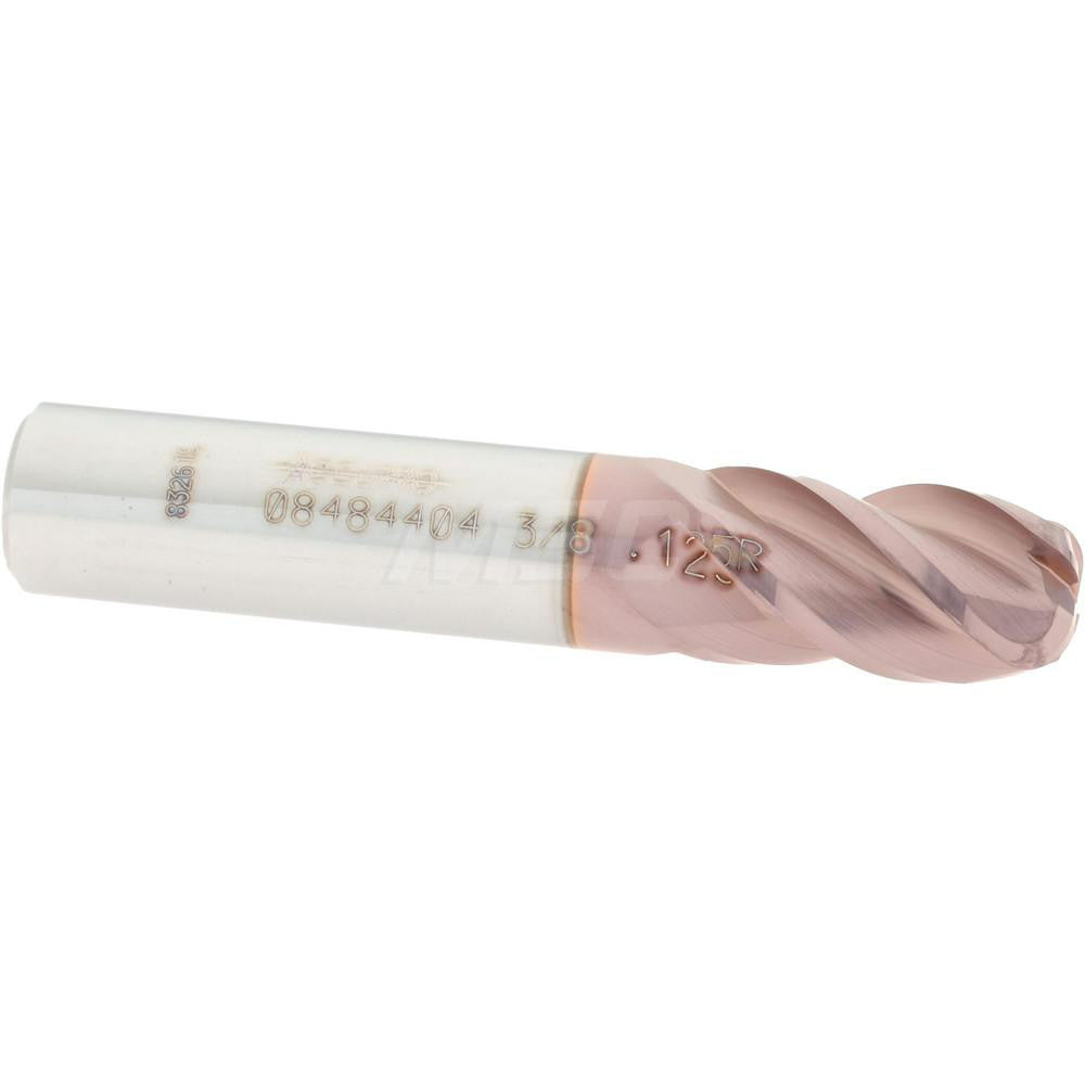 Accupro 08484404 Corner Radius End Mill 3/8" Dia, 5/8" LOC, 1/8" Radius, 4 Flutes, Solid Carbide