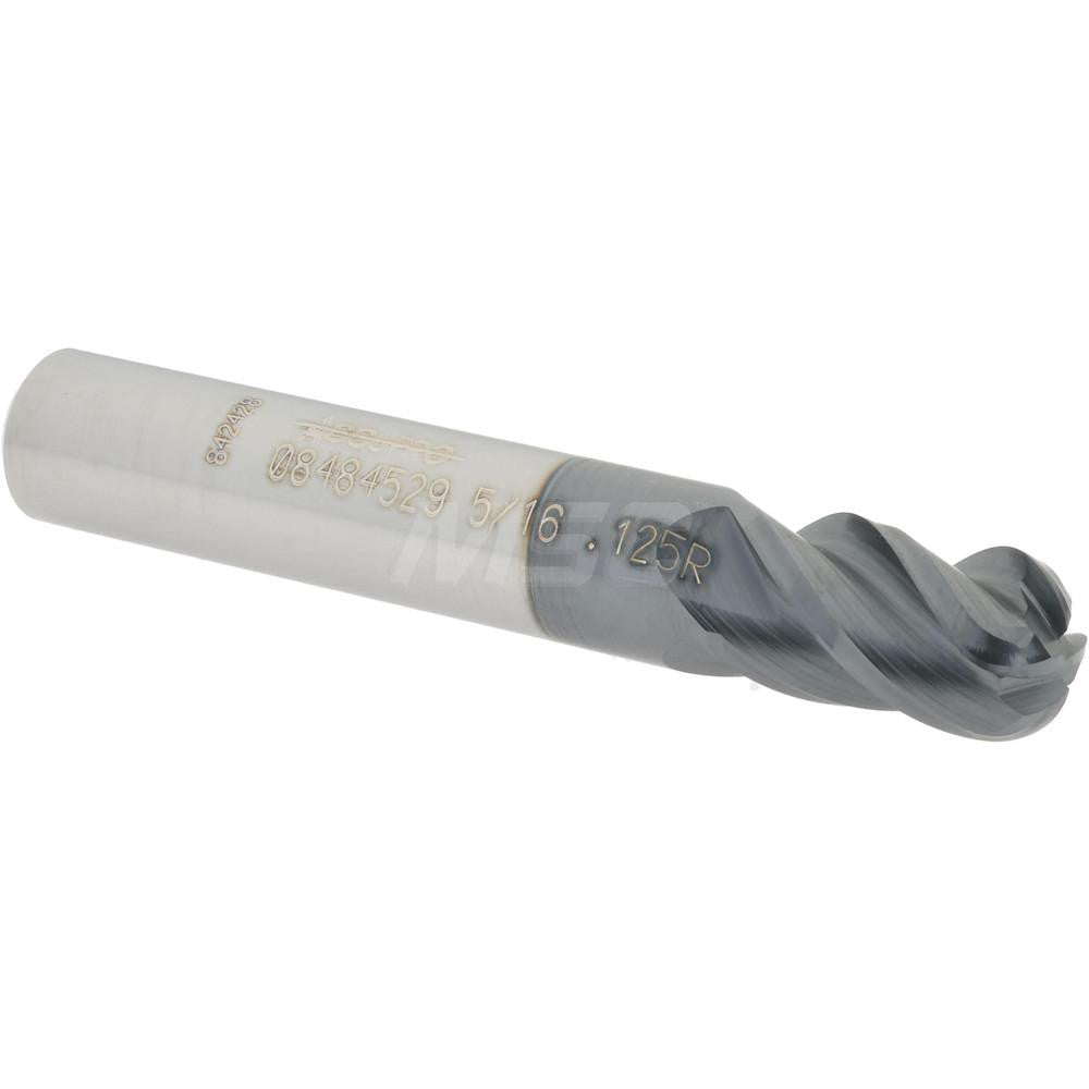 Accupro 08484529 Corner Radius End Mill 5/16" Dia, 1/2" LOC, 1/8" Radius, 4 Flutes, Solid Carbide