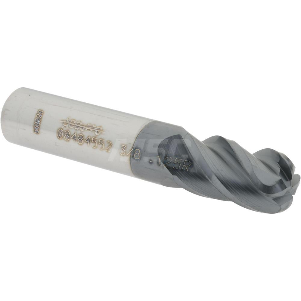 Accupro 08484552 Corner Radius End Mill 3/8" Dia, 5/8" LOC, 1/8" Radius, 4 Flutes, Solid Carbide