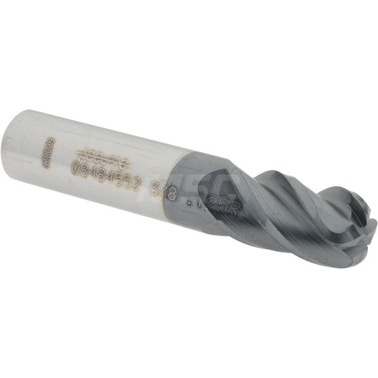 Accupro 08484552 Corner Radius End Mill 3/8" Dia, 5/8" LOC, 1/8" Radius, 4 Flutes, Solid Carbide