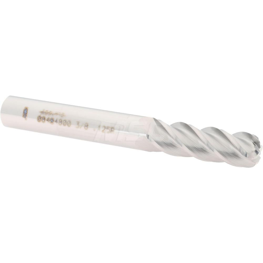 Accupro 08484800 Corner Radius End Mill 3/8" Dia, 1-1/8" LOC, 1/8" Radius, 4 Flutes, Solid Carbide