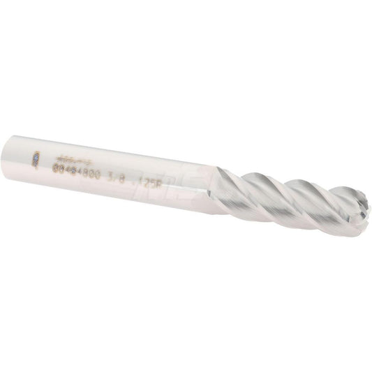 Accupro 08484800 Corner Radius End Mill 3/8" Dia, 1-1/8" LOC, 1/8" Radius, 4 Flutes, Solid Carbide