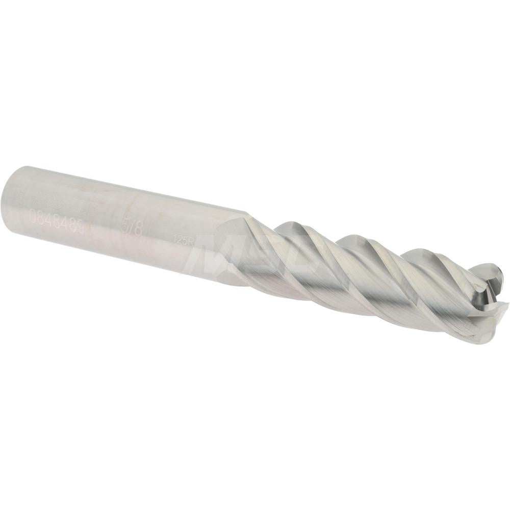 Accupro 08484891 Corner Radius End Mill 5/8" Dia, 2-1/8" LOC, 1/8" Radius, 4 Flutes, Solid Carbide