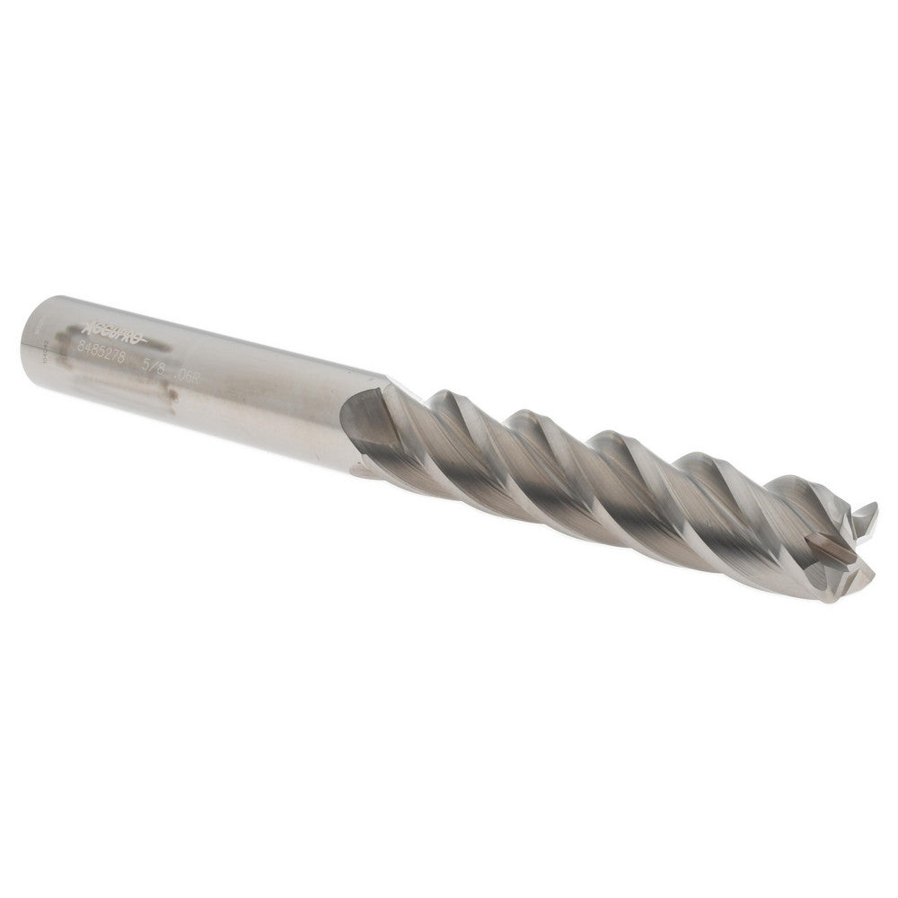 Accupro 08485278 Corner Radius End Mill 5/8" Dia, 3" LOC, 0.06" Radius, 4 Flutes, Solid Carbide