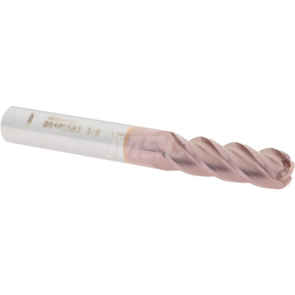 Accupro 08485583 Corner Radius End Mill 3/8" Dia, 1-1/8" LOC, 1/8" Radius, 4 Flutes, Solid Carbide