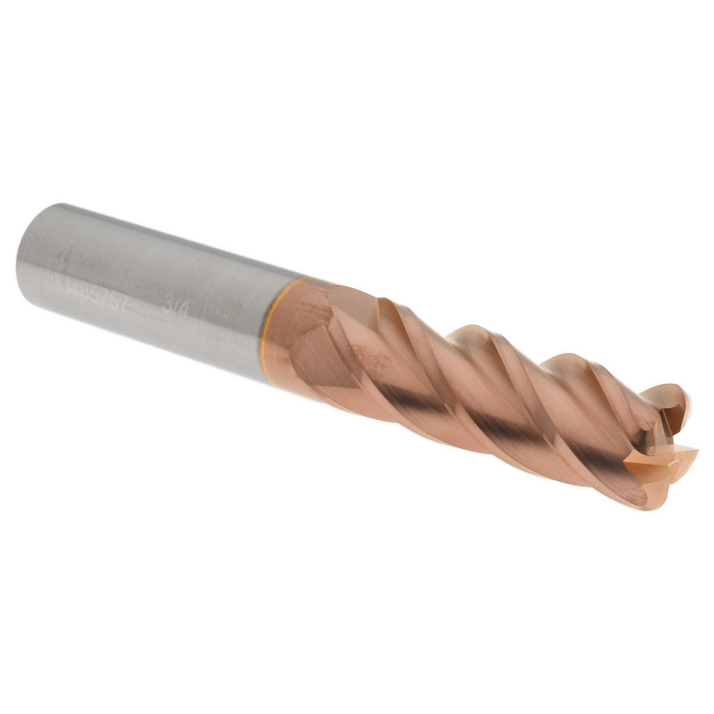 Accupro 08485757 Corner Radius End Mill 3/4" Dia, 2-1/4" LOC, 1/8" Radius, 4 Flutes, Solid Carbide