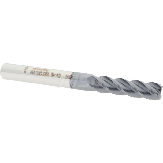 Accupro 08486326 Corner Radius End Mill 5/16" Dia, 1-1/8" LOC, 0.03" Radius, 4 Flutes, Solid Carbide