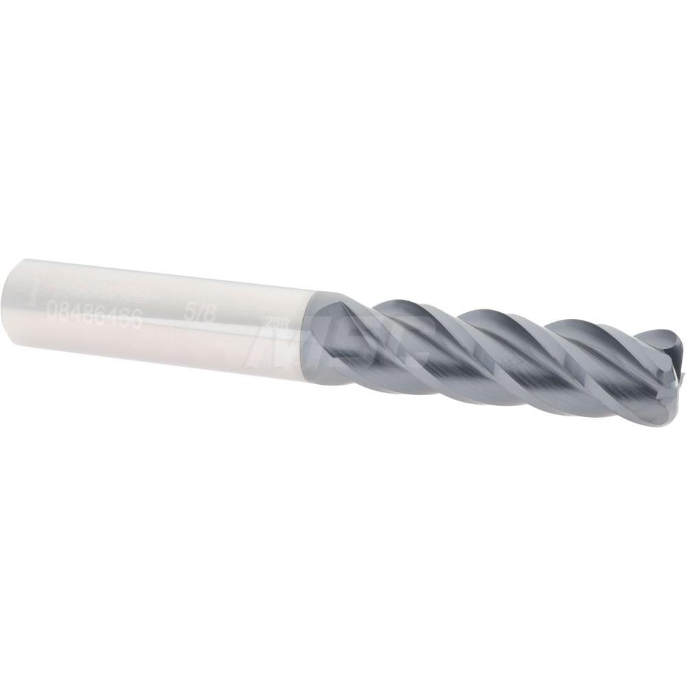 Accupro 08486466 Corner Radius End Mill 5/8" Dia, 2-1/8" LOC, 1/8" Radius, 4 Flutes, Solid Carbide