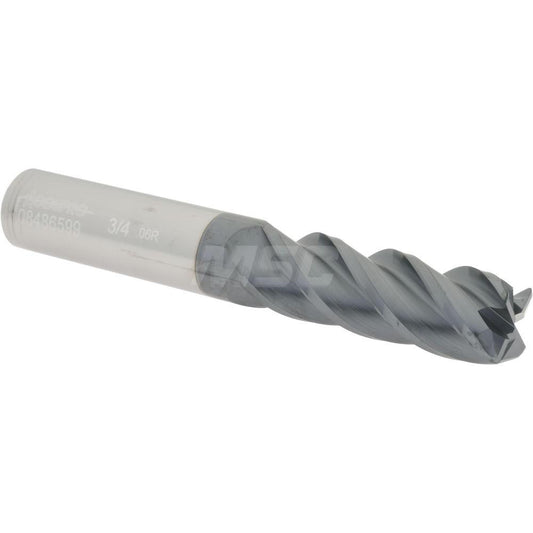 Accupro 08486599 Corner Radius End Mill 3/4" Dia, 2-1/4" LOC, 0.06" Radius, 4 Flutes, Solid Carbide