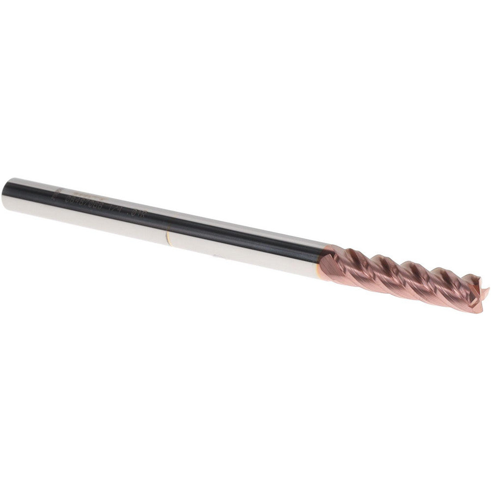 Accupro 08487068 Corner Radius End Mill 1/4" Dia, 1" LOC, 0.01" Radius, 4 Flutes, Solid Carbide