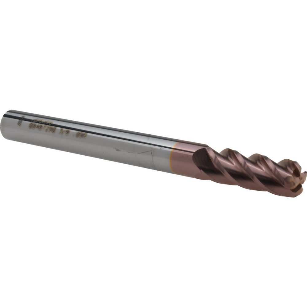 Accupro 08487290 Corner Radius End Mill 3/8" Dia, 1" LOC, 0.09" Radius, 4 Flutes, Solid Carbide