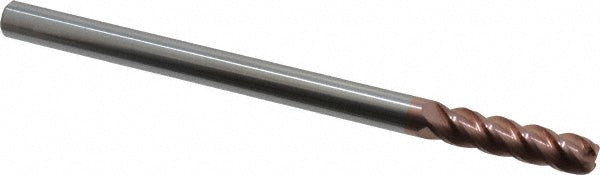 Accupro 08487613 Corner Radius End Mill 3/8" Dia, 1-1/2" LOC, 0.09" Radius, 4 Flutes, Solid Carbide