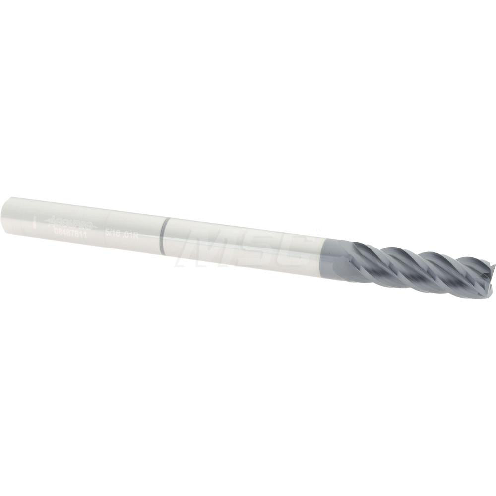 Accupro 08487811 Corner Radius End Mill 5/16" Dia, 1" LOC, 0.01" Radius, 4 Flutes, Solid Carbide