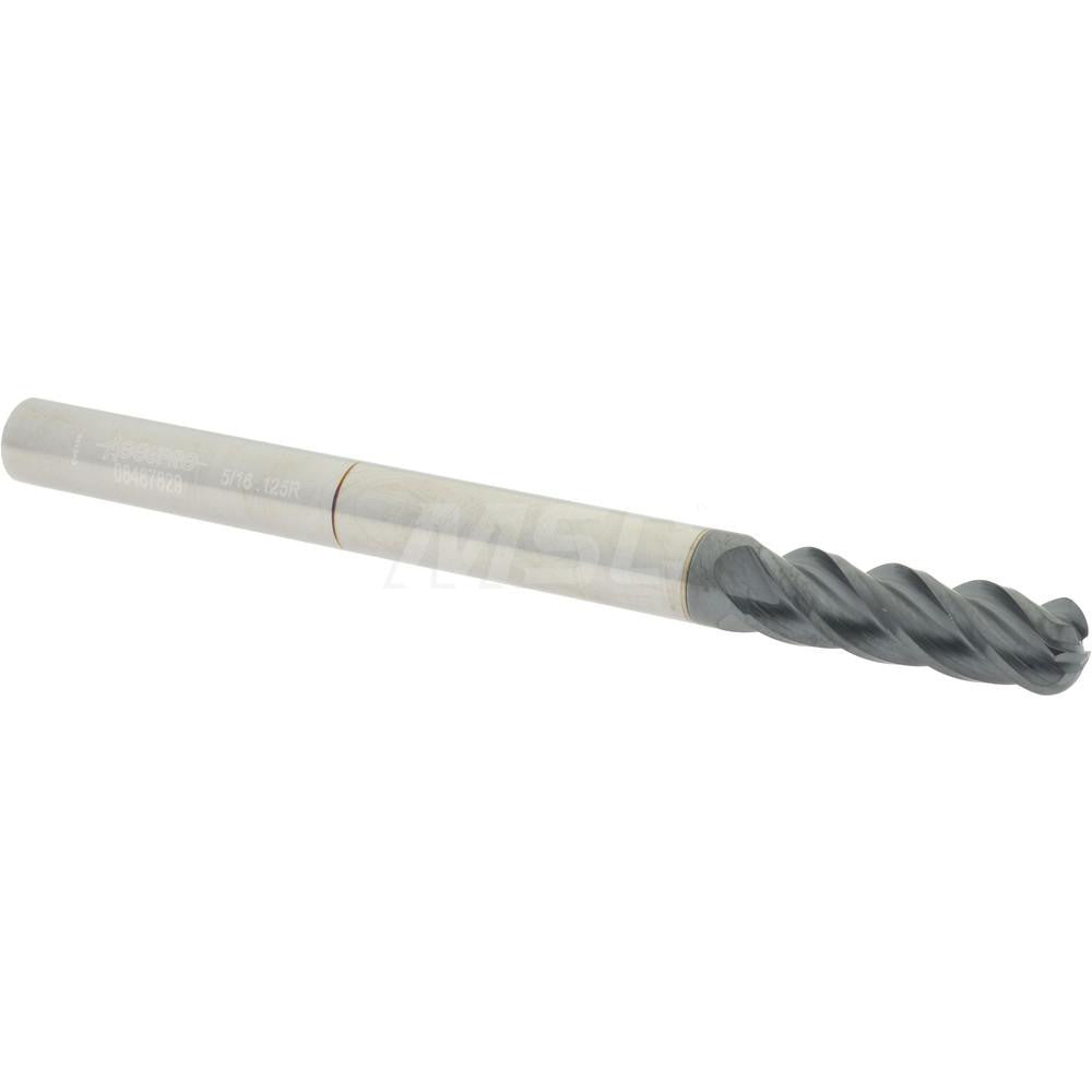 Accupro 08487829 Corner Radius End Mill 5/16" Dia, 1" LOC, 1/8" Radius, 4 Flutes, Solid Carbide