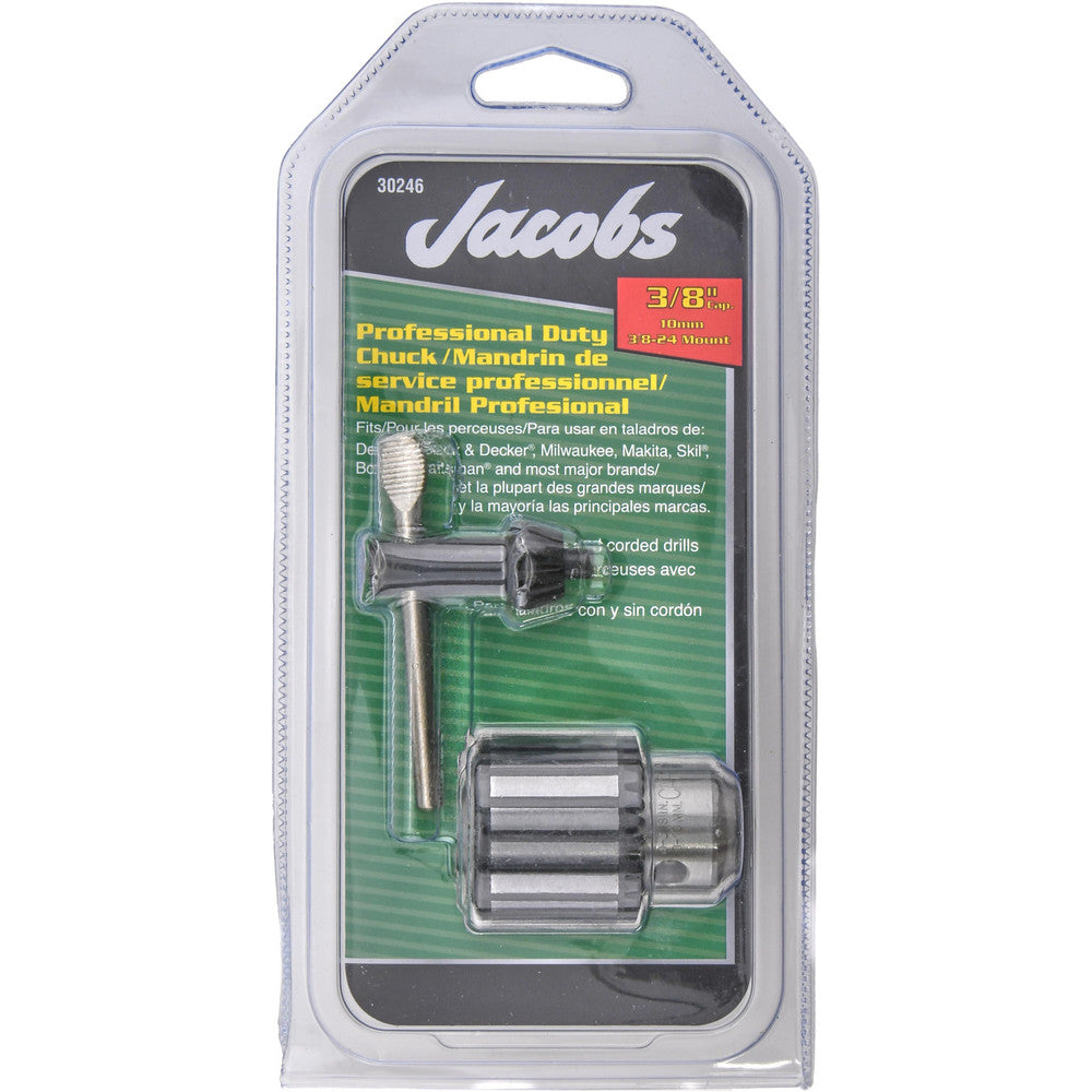 Jacobs JCM30246 Drill Chuck 3/8" Capacity, Threaded Mount, 3/8-24 in