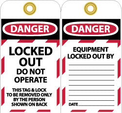 AccuformNMC LOTAG34 Lockout Tag Rectangle, 3" High, Unrippable Vinyl, "Danger"