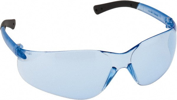 MCR Safety BK113 Safety Glasses Scratch-Resistant, Polycarbonate, Blue Lenses, Frameless