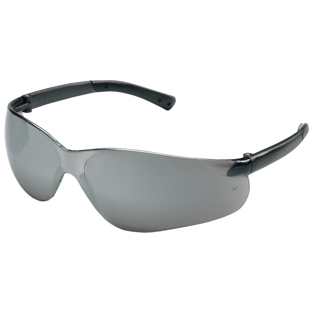 MCR Safety BK117 Safety Glasses Scratch-Resistant, Polycarbonate, Silver Mirror Lenses, Frameless