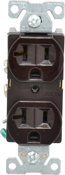 Cooper Wiring Devices BR20B Straight Blade Duplex Receptacle NEMA 5-20R, 20 Amps, Self-Grounding