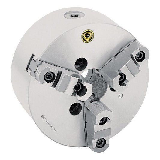 Bison 7-803-0634 Manual Lathe Chuck 6-1/4" Dia, D1-4 Spindle, 3 Jaws, Self-Centering