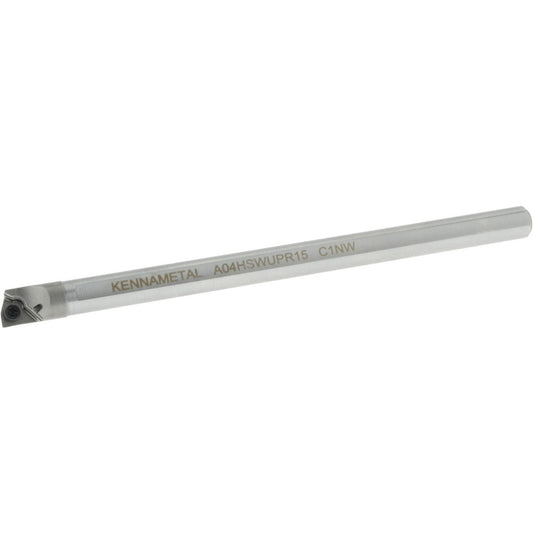 Kennametal 1950374 Indexable Boring Bar A04HSWUPR15, 0.285" Min Bore Dia, Right Hand Cut, 1/4" Shank Dia, 3 &deg Lead Angle, Steel