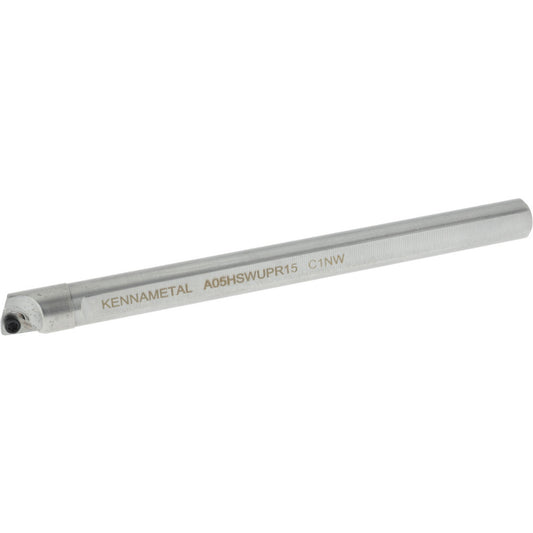 Kennametal 1950376 Indexable Boring Bar A05HSWUPR15, 0.347" Min Bore Dia, Right Hand Cut, 5/16" Shank Dia, 3 &deg Lead Angle, Steel