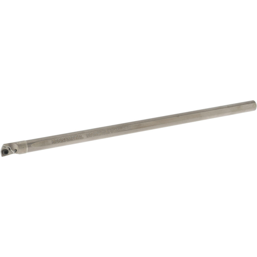 Kennametal 1950380 Indexable Boring Bar E04MSWUPR15, 0.285" Min Bore Dia, Right Hand Cut, 1/4" Shank Dia, 3 &deg Lead Angle, Solid Carbide (Shank), Steel (Head)
