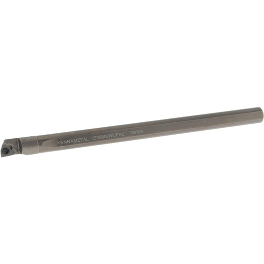Kennametal 1950388 Indexable Boring Bar E06MSWUPR2, 0.415" Min Bore Dia, Right Hand Cut, 3/8" Shank Dia, 3 &deg Lead Angle, Solid Carbide (Shank), Steel (Head)