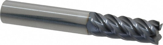 Kyocera SGS Precision Tools 32626 Corner Radius End Mill 3/8" Dia, 1" LOC, 0.015" Radius, 5 Flutes, Solid Carbide