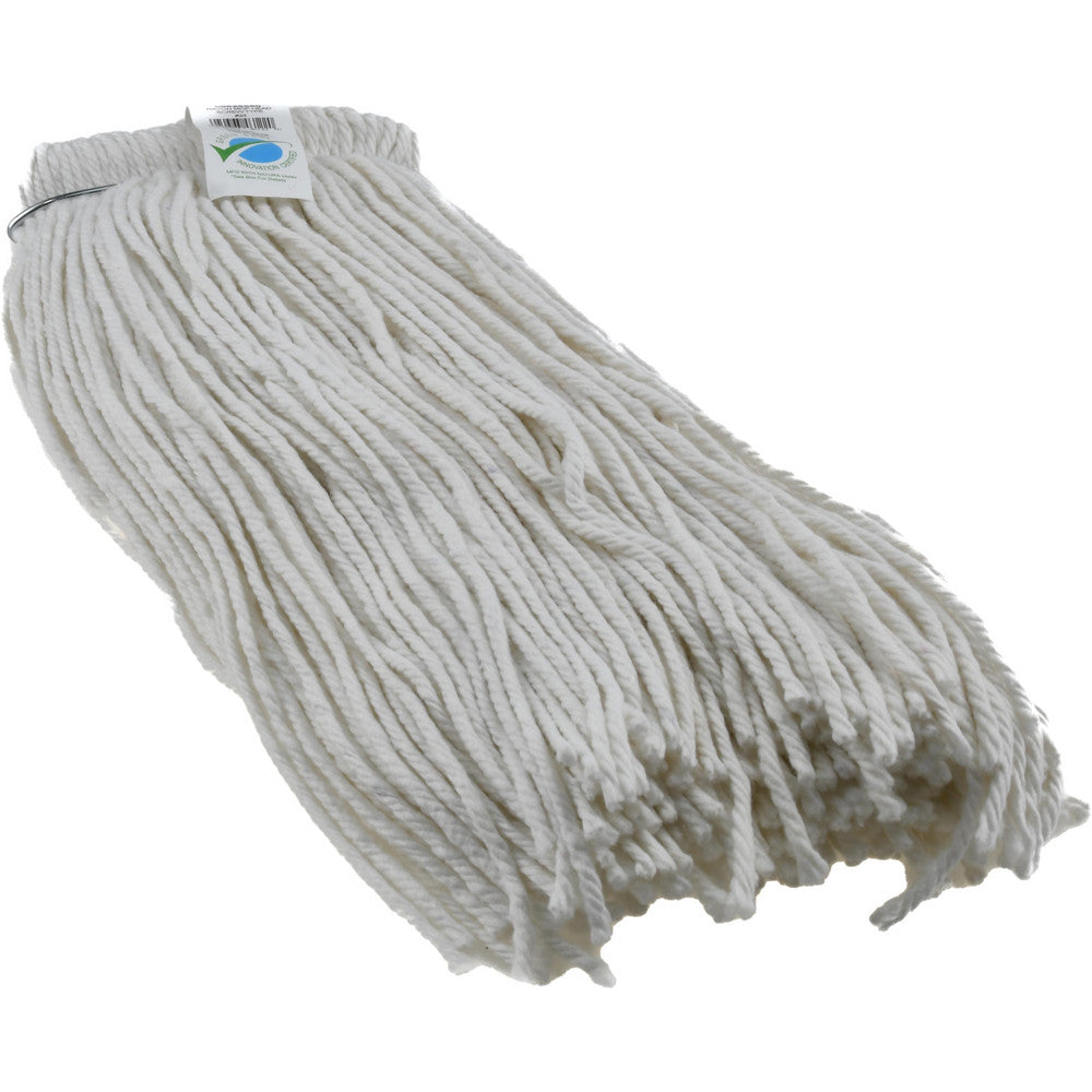 Pro-Source 08625550 Wet Mop Cut Screw On, Large, White Mop, Rayon