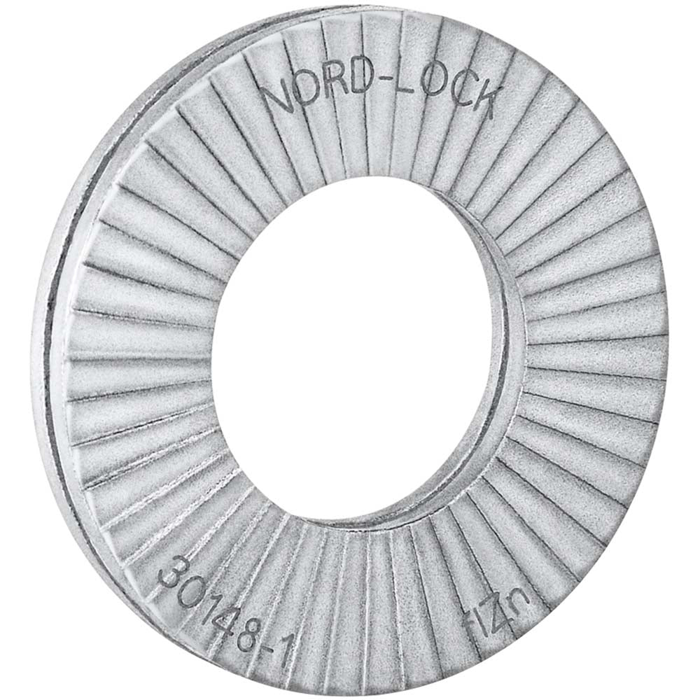 Nord-Lock 10090076 Wedge Lock Washer 1.218" OD, 0.678" ID, Steel, Grade 2, Zinc-Plated