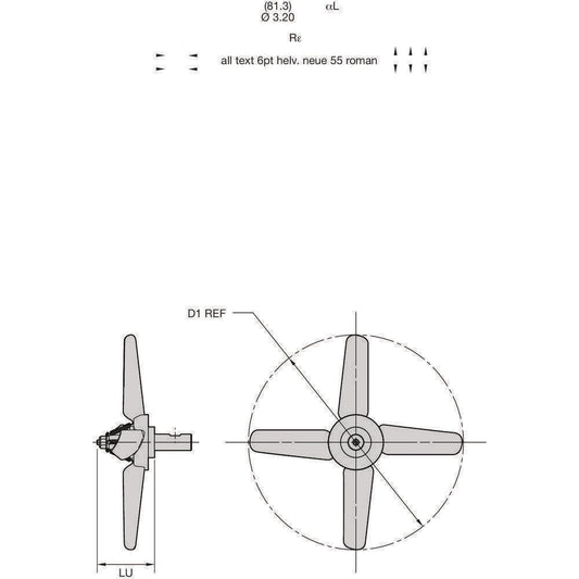 Kennametal 7034093 CNC Machine Components & Accessories Type Fan Assembly  Contents Blade Hub Hardware  For Use With CNC Systems  Material Plastic Steel Aluminum  
