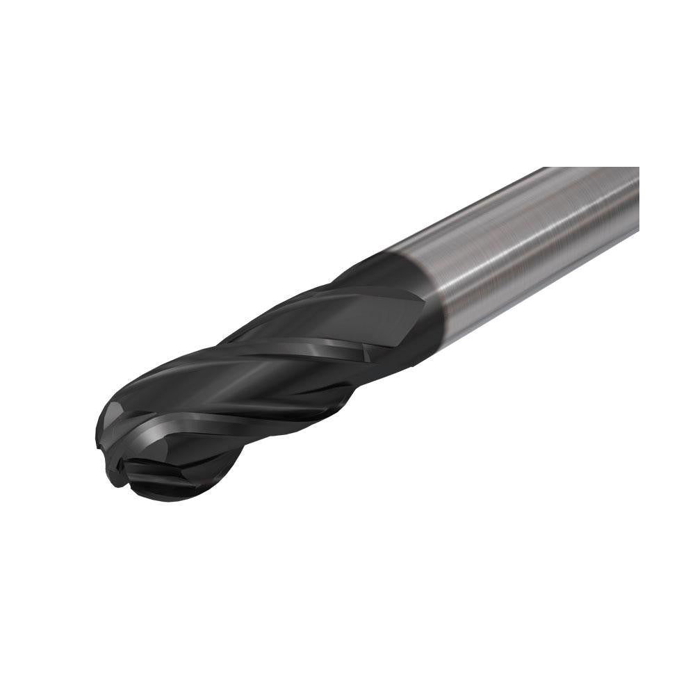 Iscar 5620791 Ball End Mill 4.00 mm Dia, 12.00 mm LOC, 4 Flute, Solid Carbide