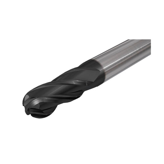Iscar 5620791 Ball End Mill 4.00 mm Dia, 12.00 mm LOC, 4 Flute, Solid Carbide