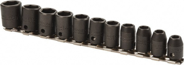 Proto J72202 Impact Standard Socket Set 11 Pc, 3/8" Drive, 7.00 to 17.00" Socket