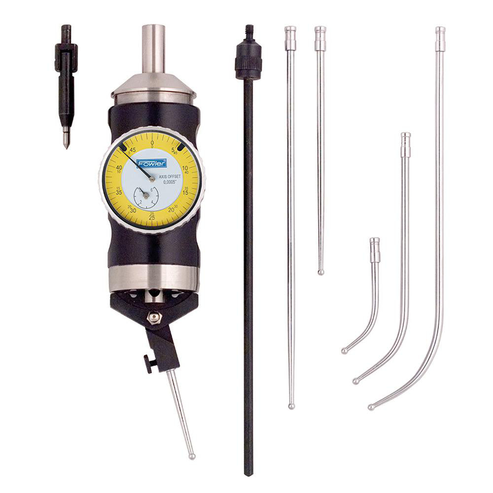 Fowler 52-710-030-0 Test Indicator Kit 9 Pc, 300.00 mm Max, 42.50 mm Dial Dia, 0-5-0, 0.0050 mm Accuracy