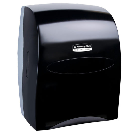 Kimberly-Clark Professional 09996 Sanitouch Manual Hard Roll Towel Dispenser, Black, for 1.75" Core Roll Towels, 12.63" x 16.13" x 10.2"