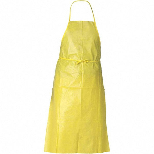 KleenGuard 97790 Chemical Resistant Bib Apron Chemical-Resistant, Size Universal, 1.5 mil Thick, Yellow, Neck & Ties