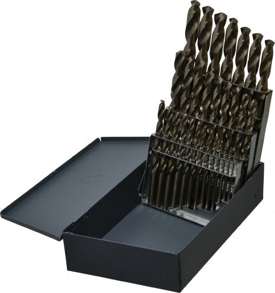 Cleveland C70365 Drill Bit Set Jobber Length Drill Bits, 29 Pc, 135 &deg, Cobalt