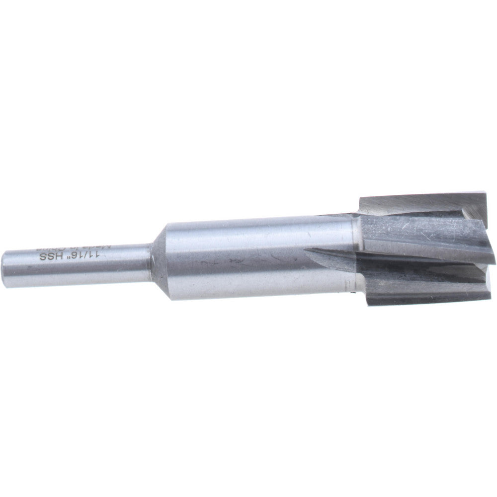Value Collection GH8840449 11/16" Diam, 1/4" Shank, Diam, 4 Flutes, Straight Shank, Interchangeable Pilot Counterbore