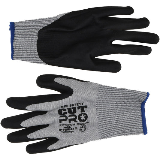 MCR Safety 9273SPUM Cut, Puncture & Abrasion-Resistant Gloves Cut Pro 9273SPU, Size Medium, ANSI Cut A9, ANSI Puncture 3, Polyurethane, HPPE