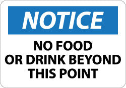 AccuformNMC N310AB Security & Admittance Sign Rectangle, "Notice, NO FOOD OR DRINK SIGN"