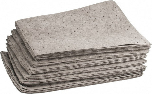 Brady SPC Sorbents GP500 Sorbent Pad Universal Use, 15" Wide, 19" Long, 22 gal, Gray